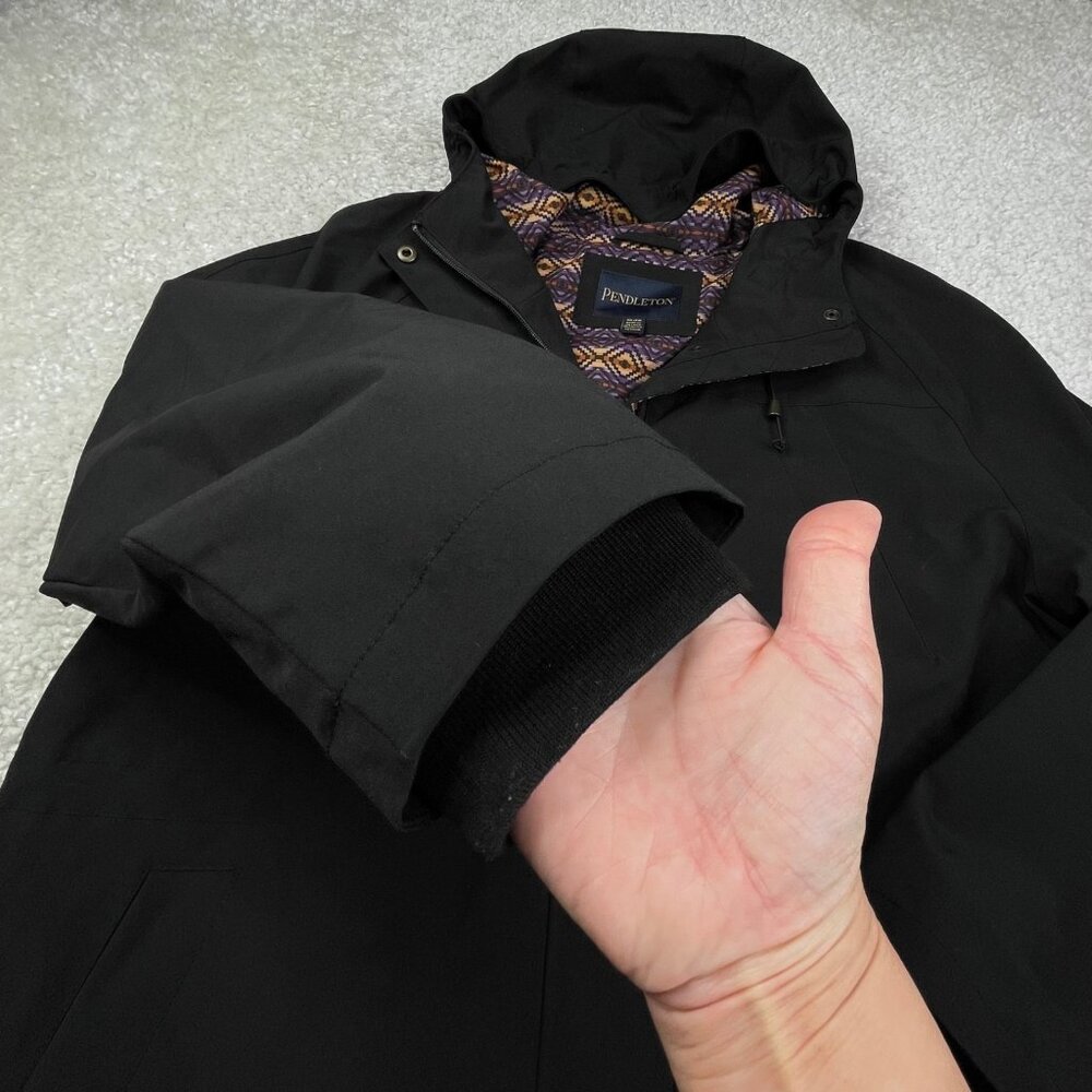 Pendleton Black Hooded Full Zip Jacket Aztec Line… - image 7